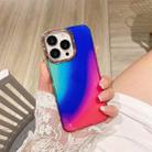 For iPhone 11 Glitter Powder Electroplating Smudge Gradient Shockproof Phone Case (Blue Red J4) - 1