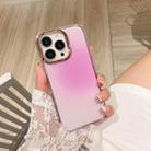 For iPhone 11 Pro Max Glitter Powder Electroplating Smudge Gradient Shockproof Phone Case (Gradient Pink J7) - 1