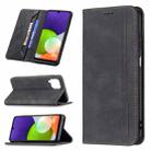 For Samsung Galaxy A22 4G Magnetic RFID Blocking Anti-Theft Leather Case with Holder & Card Slots & Wallet(Black) - 1