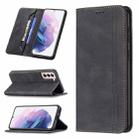 For Samsung Galaxy S21+ 5G Magnetic RFID Blocking Anti-Theft Leather Case with Holder & Card Slots & Wallet(Black) - 1