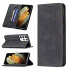 For Samsung Galaxy S21 Ultra 5G Magnetic RFID Blocking Anti-Theft Leather Case with Holder & Card Slots & Wallet(Black) - 1