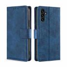 For Samsung Galaxy A13 5G Skin Feel Crocodile Texture Magnetic Clasp Horizontal Flip PU Case with Holder & Card Slots & Wallet(Blue) - 1