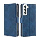 For Samsung Galaxy S22 5G Skin Feel Crocodile Texture Magnetic Clasp Horizontal Flip PU Case with Holder & Card Slots & Wallet(Blue) - 1