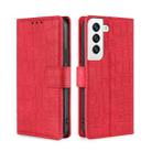 For Samsung Galaxy S22 5G Skin Feel Crocodile Texture Magnetic Clasp Horizontal Flip PU Case with Holder & Card Slots & Wallet(Red) - 1