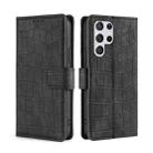 For Samsung Galaxy S22 Ultra 5G Skin Feel Crocodile Texture Magnetic Clasp Horizontal Flip PU Case with Holder & Card Slots & Wallet(Black) - 1