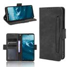 For Sharp Aquos Sense6 Skin Feel Calf Pattern Horizontal Flip Leather Case with Holder & Card Slots & Photo Frame(Black) - 1