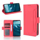 For Sharp Aquos Sense6 Skin Feel Calf Pattern Horizontal Flip Leather Case with Holder & Card Slots & Photo Frame(Red) - 1