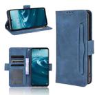 For Sharp Aquos Sense6 Skin Feel Calf Pattern Horizontal Flip Leather Case with Holder & Card Slots & Photo Frame(Blue) - 1