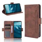 For Sharp Aquos Sense6 Skin Feel Calf Pattern Horizontal Flip Leather Case with Holder & Card Slots & Photo Frame(Brown) - 1