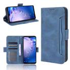 For Sharp Aquos Zero6 Skin Feel Calf Pattern Horizontal Flip Leather Case with Holder & Card Slots & Photo Frame(Blue) - 1