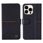 For iPhone 13 Pro Max GEBEI Top-grain Leather Horizontal Flip Protective Case with Holder & Card Slots & Wallet & Photo Frame (Black) - 1