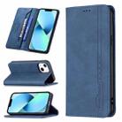 For iPhone 13 mini Magnetic RFID Blocking Anti-Theft Leather Case with Holder & Card Slots & Wallet (Blue) - 1