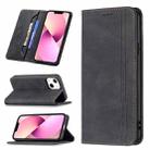 For iPhone 13 Magnetic RFID Blocking Anti-Theft Leather Case with Holder & Card Slots & Wallet(Black) - 1