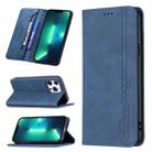 For iPhone 13 Pro Magnetic RFID Blocking Anti-Theft Leather Case with Holder & Card Slots & Wallet (Blue) - 1