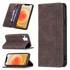 For iPhone 12 mini Magnetic RFID Blocking Anti-Theft Leather Case with Holder & Card Slots & Wallet (Brown) - 1