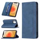 For iPhone 12 mini Magnetic RFID Blocking Anti-Theft Leather Case with Holder & Card Slots & Wallet (Blue) - 1