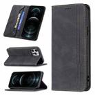 For iPhone 12 / 12 Pro Magnetic RFID Blocking Anti-Theft Leather Case with Holder & Card Slots & Wallet(Black) - 1