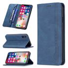 For iPhone X / XS Magnetic RFID Blocking Anti-Theft Leather Case with Holder & Card Slots & Wallet(Blue) - 1