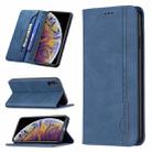 For iPhone XS Max Magnetic RFID Blocking Anti-Theft Leather Case with Holder & Card Slots & Wallet(Blue) - 1