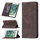 For iPhone SE 2022 / SE 2020 / 8 / 7 Magnetic RFID Blocking Anti-Theft Leather Case with Holder & Card Slots & Wallet(Brown) - 1