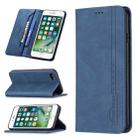 For iPhone SE 2022 / SE 2020 / 8 / 7 Magnetic RFID Blocking Anti-Theft Leather Case with Holder & Card Slots & Wallet(Blue) - 1