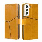 For Samsung Galaxy S22 5G Geometric Stitching Horizontal Flip Leather Case with Holder & Card Slots & Wallet(Yellow) - 1
