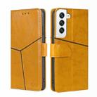 For Samsung Galaxy S22+ 5G Geometric Stitching Horizontal Flip Leather Case with Holder & Card Slots & Wallet(Yellow) - 1