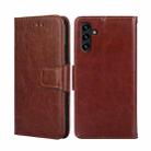 For Samsung Galaxy A13 5G Crystal Texture Horizontal Flip Leather Case with Holder & Card Slots & Wallet(Brown) - 1