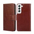 For Samsung Galaxy S22 5G Crystal Texture Horizontal Flip Leather Case with Holder & Card Slots & Wallet(Brown) - 1