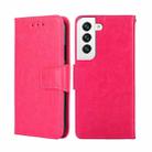 For Samsung Galaxy S22 5G Crystal Texture Horizontal Flip Leather Case with Holder & Card Slots & Wallet(Rose Red) - 1