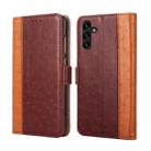 For Samsung Galaxy A13 5G Ostrich Texture Horizontal Flip Leather Case with Holder & Card Slots & Wallet(Brown) - 1