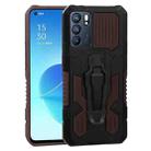 For OPPO Reno6 Armor Warrior Shockproof PC + TPU Protective Case(Brown) - 1