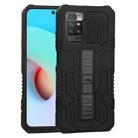 For Xiaomi Redmi 10 Vanguard Warrior All Inclusive Double-color Shockproof TPU + PC Protective Case with Holder(Black) - 1