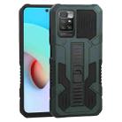 For Xiaomi Redmi 10 Vanguard Warrior All Inclusive Double-color Shockproof TPU + PC Protective Case with Holder(Green) - 1