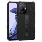 For Xiaomi 11T Vanguard Warrior All Inclusive Double-color Shockproof TPU + PC Protective Case with Holder(Black) - 1