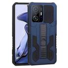 For Xiaomi 11T Vanguard Warrior All Inclusive Double-color Shockproof TPU + PC Protective Case with Holder(Blue) - 1