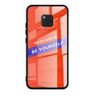 For Huawei Mate 20 Pro Shockproof PC + TPU + Glass Protective Case(Orange) - 1