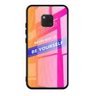 For Huawei Mate 20 Pro Shockproof PC + TPU + Glass Protective Case(Pink) - 1