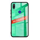 For Xiaomi Redmi Note 7 Shockproof PC + TPU + Glass Protective Case(Green) - 1