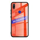 For Xiaomi Redmi Note 7 Shockproof PC + TPU + Glass Protective Case(Orange) - 1