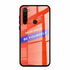 For Xiaomi Redmi Note 8 Shockproof PC + TPU + Glass Protective Case(Orange) - 1