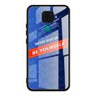 For Huawei nova 5i Pro Shockproof PC + TPU + Glass Protective Case(Blue) - 1