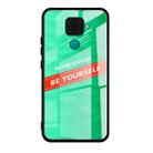 For Huawei nova 5i Pro Shockproof PC + TPU + Glass Protective Case(Green) - 1