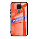 For Huawei nova 5i Pro Shockproof PC + TPU + Glass Protective Case(Orange) - 1