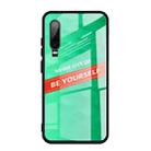 For Huawei P30 Shockproof PC + TPU + Glass Protective Case(Green) - 1
