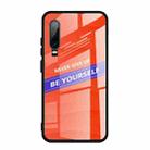 For Huawei P30 Shockproof PC + TPU + Glass Protective Case(Orange) - 1