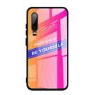 For Huawei P30 Shockproof PC + TPU + Glass Protective Case(Pink) - 1