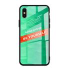 For iPhone X / XS Shockproof PC + TPU + Glass Protective Case(Green) - 1