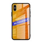 For iPhone X / XS Shockproof PC + TPU + Glass Protective Case(Yellow) - 1