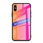 For iPhone X / XS Shockproof PC + TPU + Glass Protective Case(Pink) - 1
